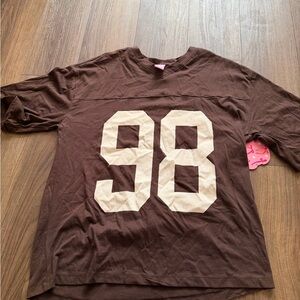 Brown Kids Shirt with Number Print